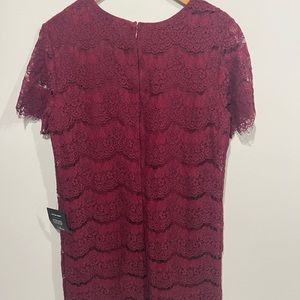 Lulus Burgundy Lace Shift Dress